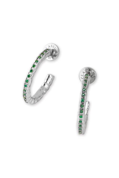 Classicharms Stella Molten Color Cubic Zirconia Hoop Earrings In Silver