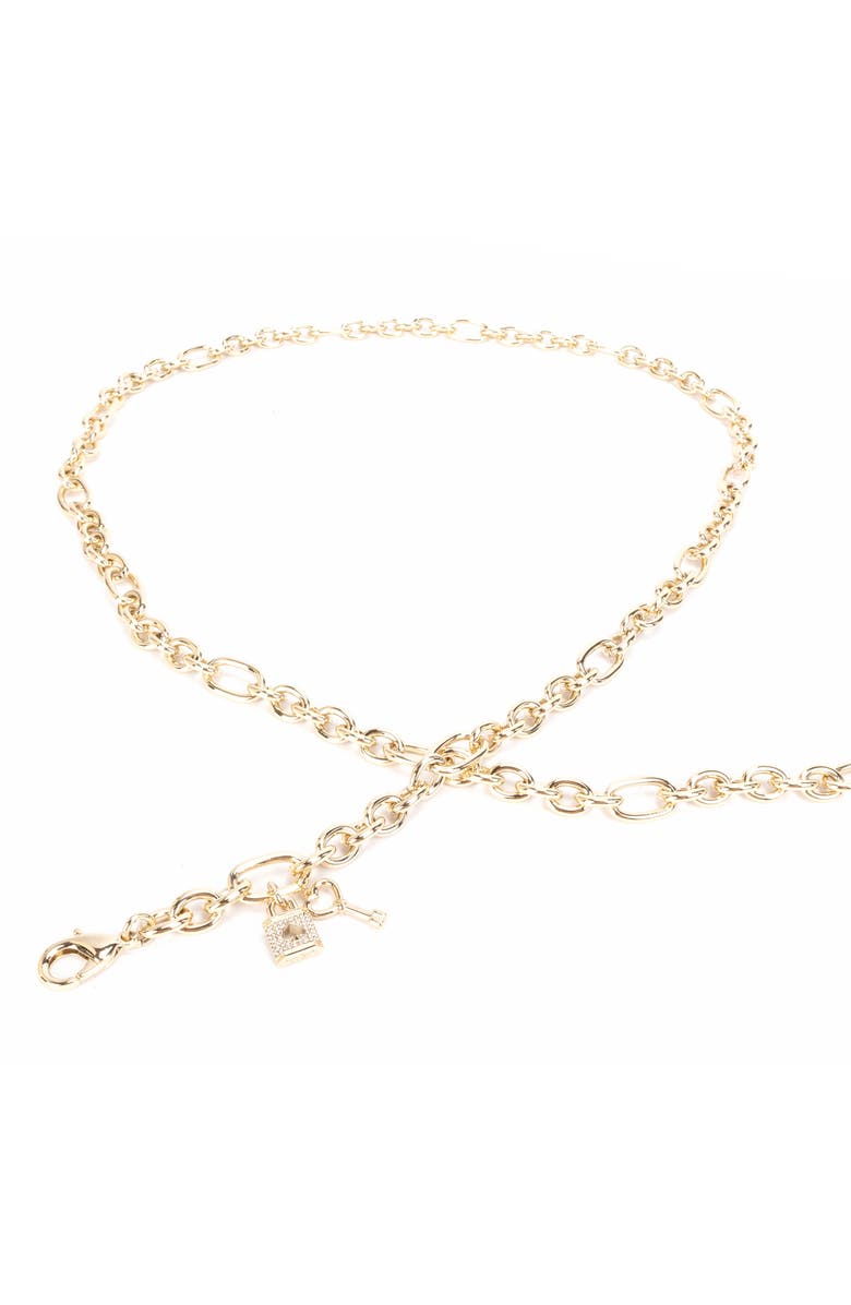 Kate Spade New York lock & key chain belt, Main, color,