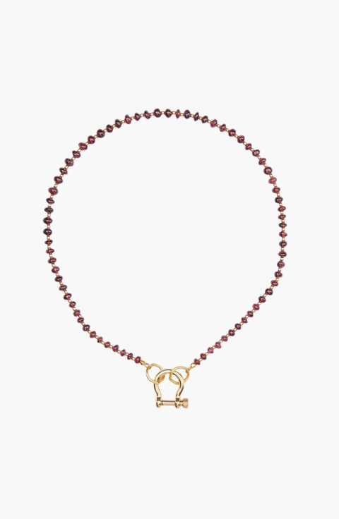 Ruby Red Garnet Gold Plated Necklace