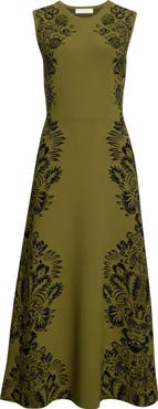 Ulla Johnson Liana Floral Jacquard Knit Midi Dress