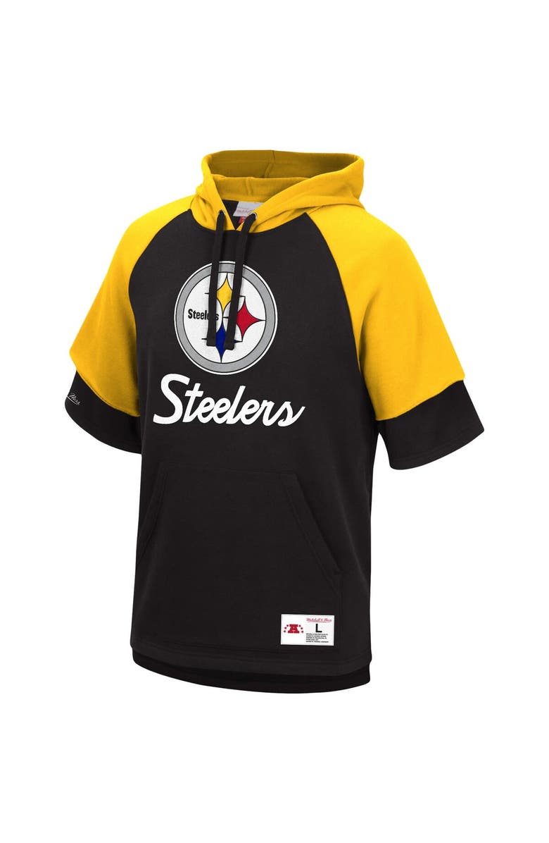 Mitchell & Ness Men's Mitchell & Ness Black Pittsburgh Steelers Home Advantage Raglan Short Sleeve Pullover Hoodie, Alternate, color,