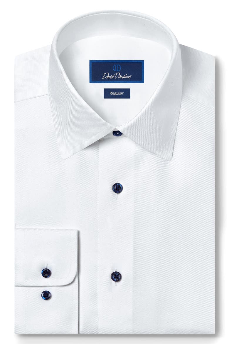 Regular Fit Solid White Dress Shirt, Main, color, WHITE
