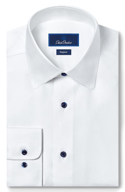 Regular Fit Solid White Dress Shirt