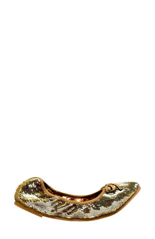 Ninety Union Sequin Ballerina Flat In Gold