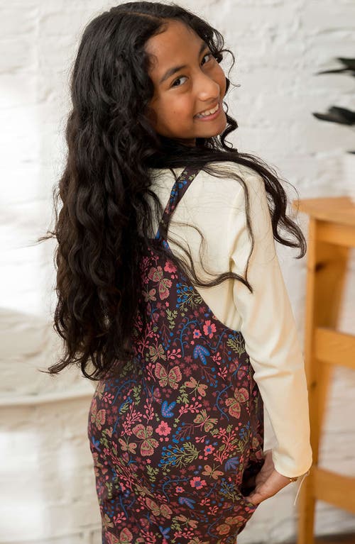 Mightly Organic Cotton Girls Jumpsuit In Flower Child