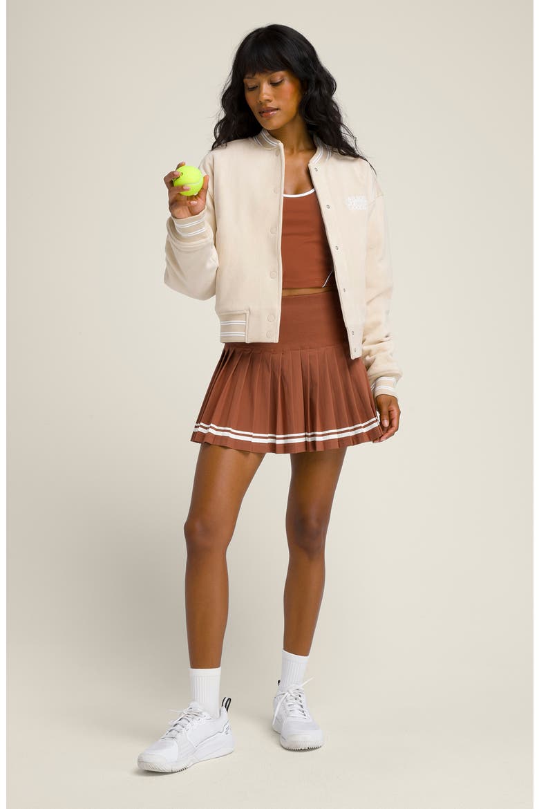 Midtown Pleated Tennis Skirt, Alternate, color, BRONZE