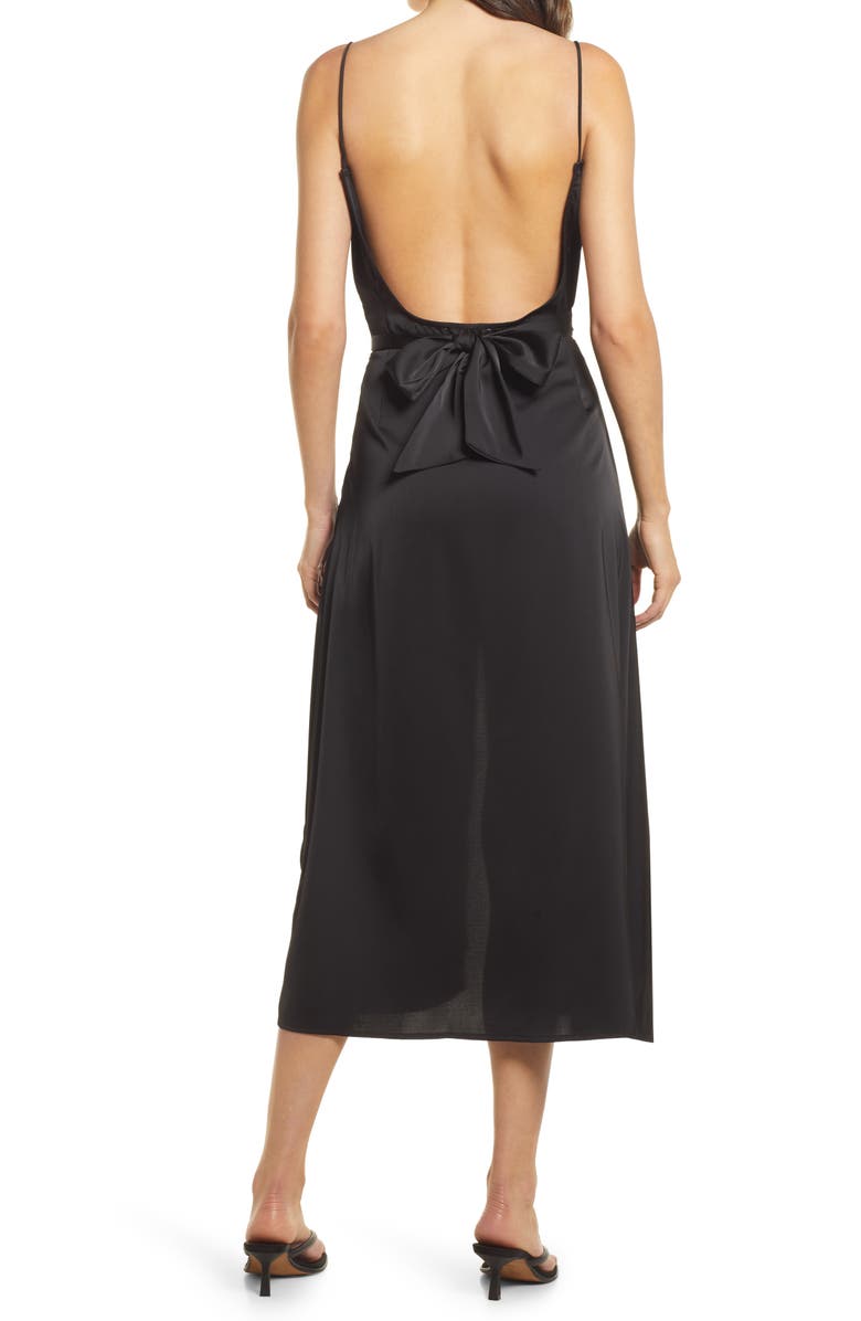 Amy Lynn Backless Satin Dress, Alternate, color, Black