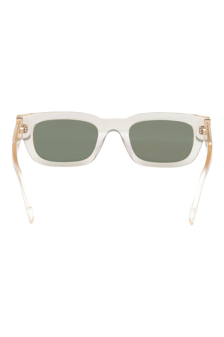 51mm Square Sunglasses, Alternate, color, CRYSTAL / GREEN LENS
