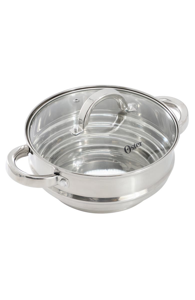 OSTER Sangerfield 8 Inch Universal Stainless Steel Double Boiler with Lid, Main, color, Metallic Silver