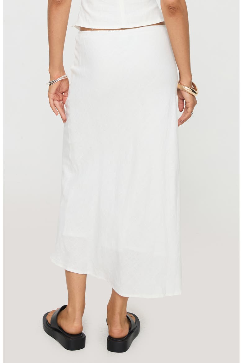 Ermias Linen Blend Midi Skirt, Alternate, color, WHITE