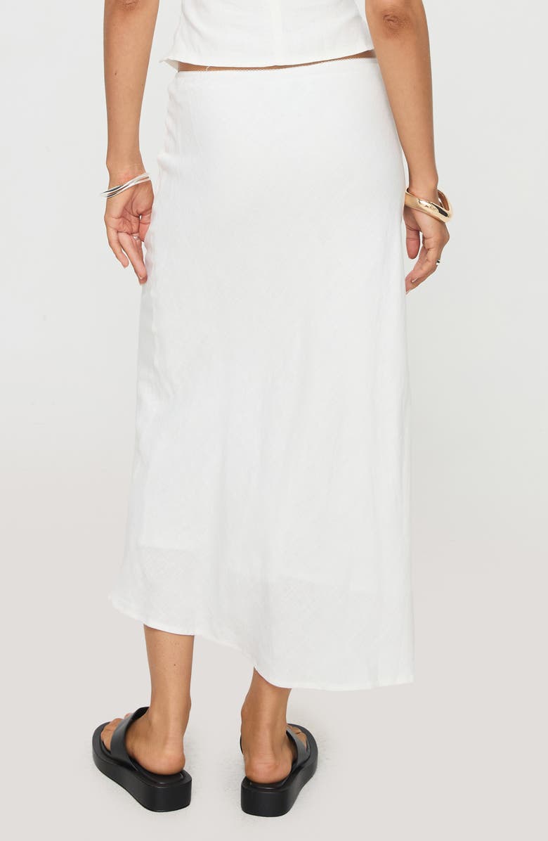 Princess Polly Ermias Linen Blend Midi Skirt, Alternate, color, White