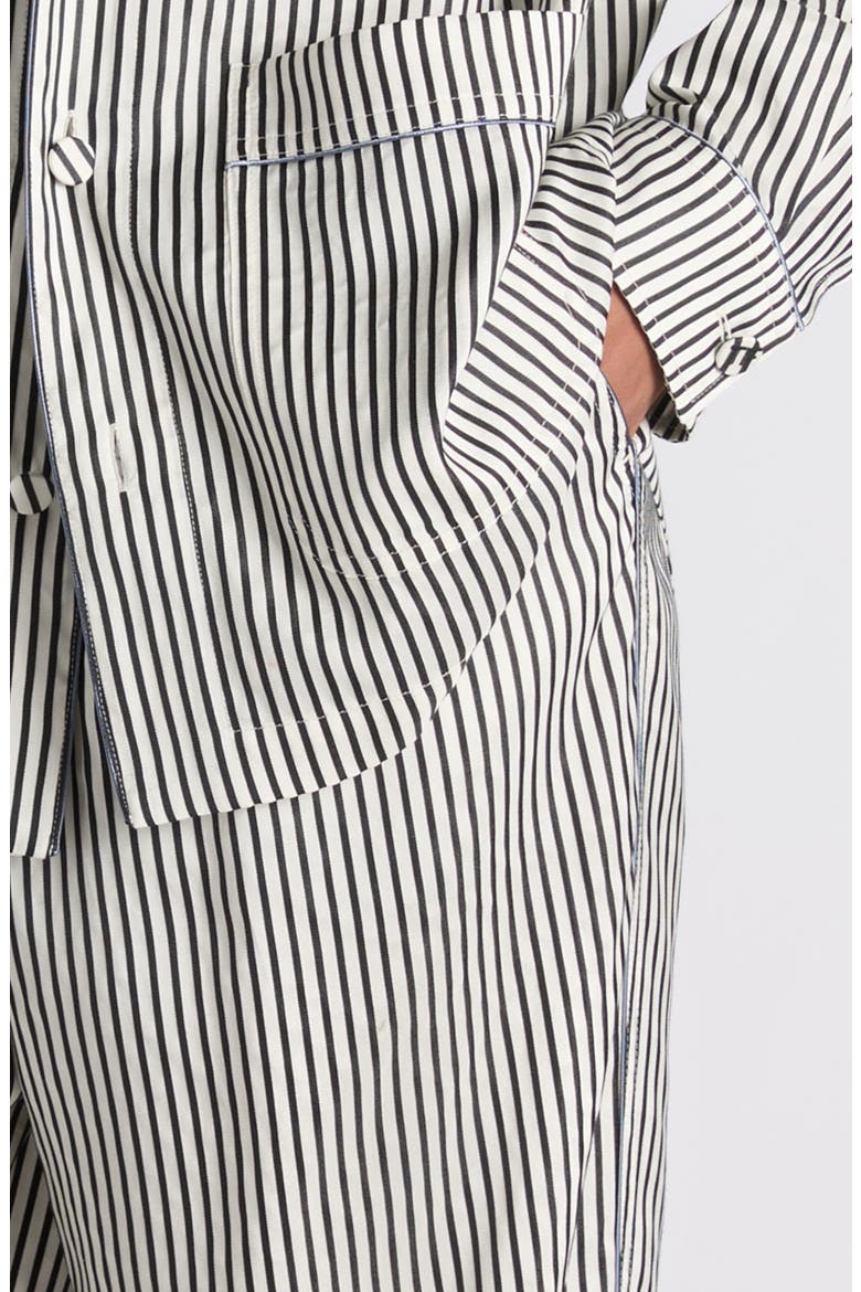 Stripe Silk Pajama Pants, Alternate, color, BLACK/ WHITE