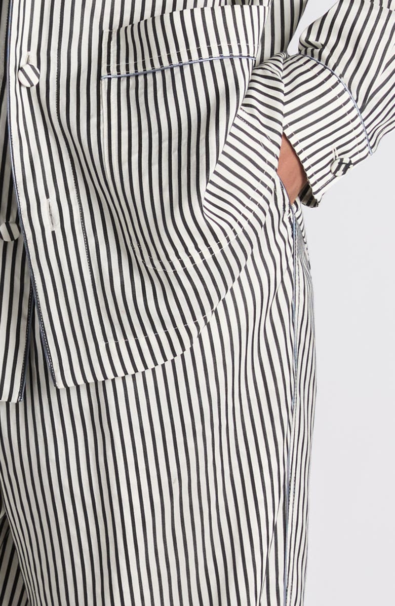 TOM FORD Stripe Silk Pajama Pants, Alternate, color, Black/ White