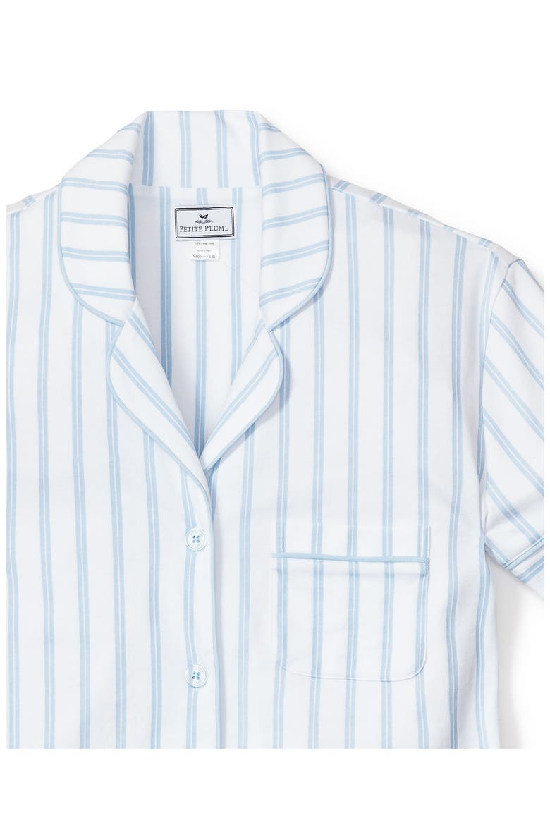 Stripe Classic Pima Cotton Short Sleeve Short Pajamas, Alternate, color, WHITE