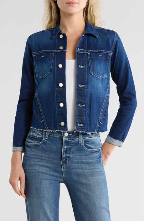 L'AGENCE Janelle Raw Cut Slim Denim Jacket