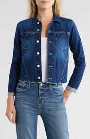 L'AGENCE Janelle Raw Cut Slim Denim Jacket