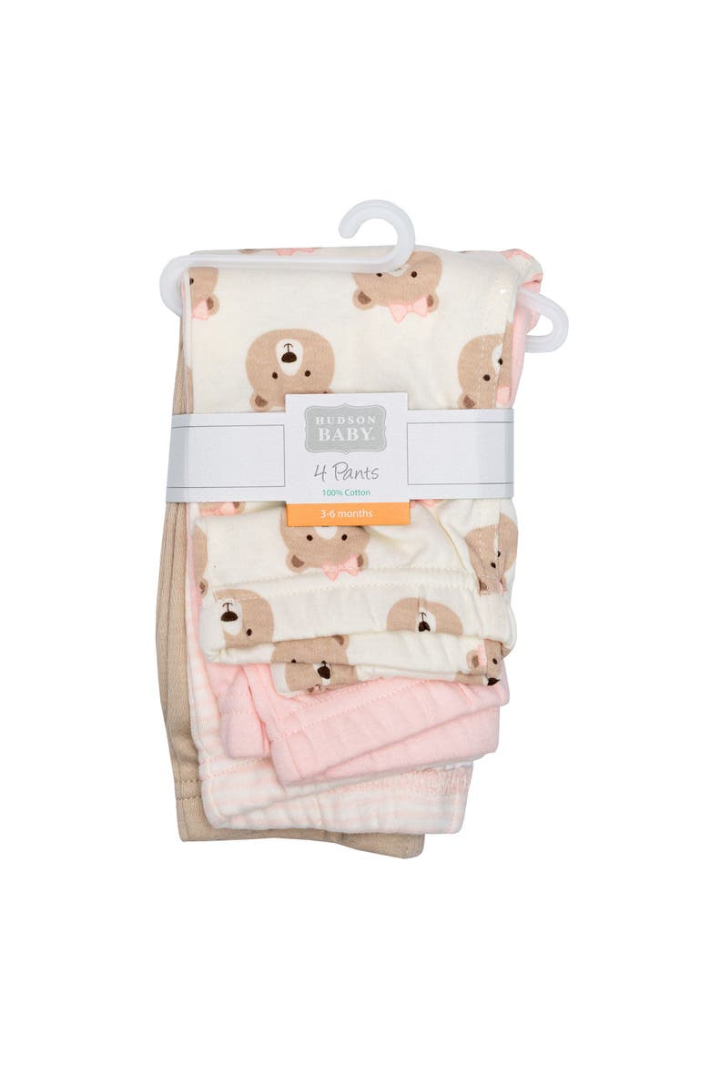 Pack of 4 Everyday Pants Set, Alternate, color, Pink Taupe Bear