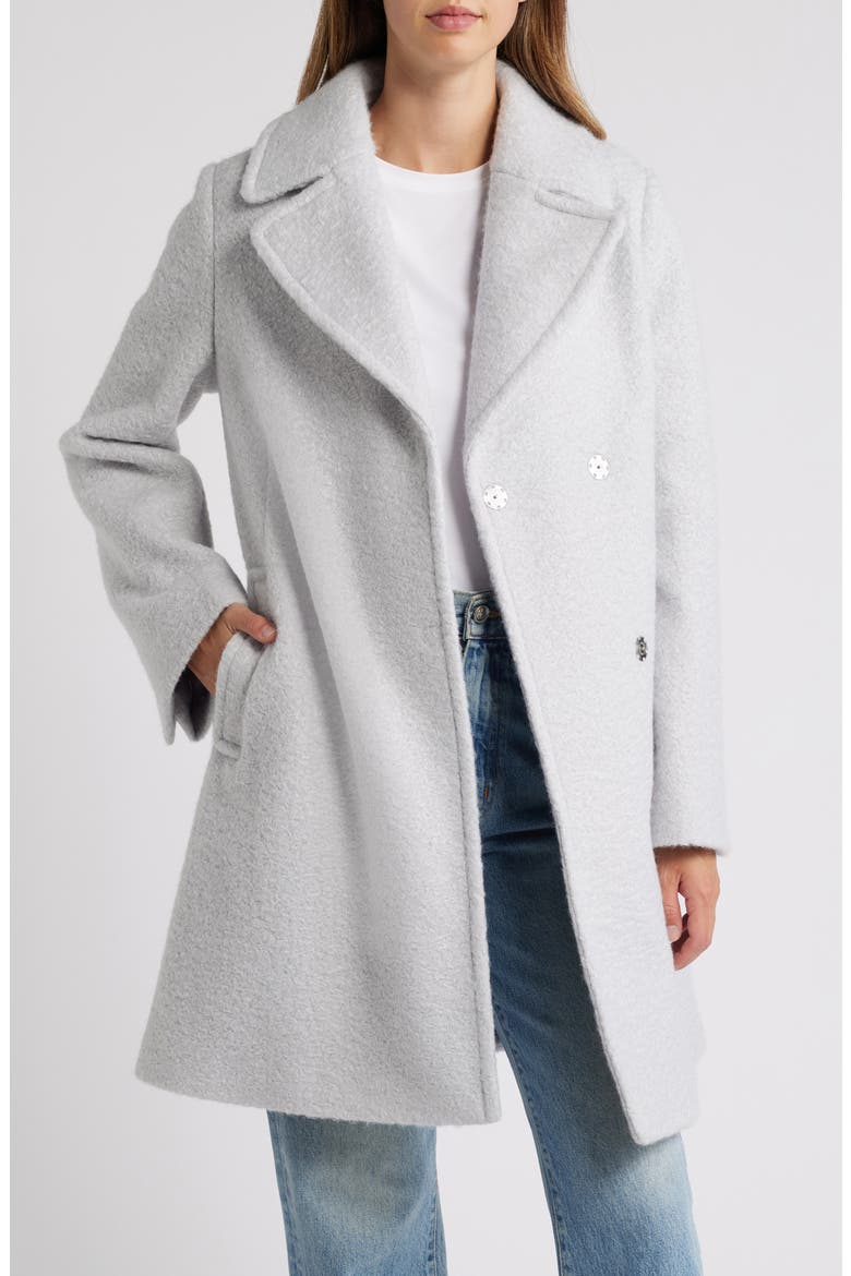 Bouclé Swing Coat, Alternate, color, SILVER GREY