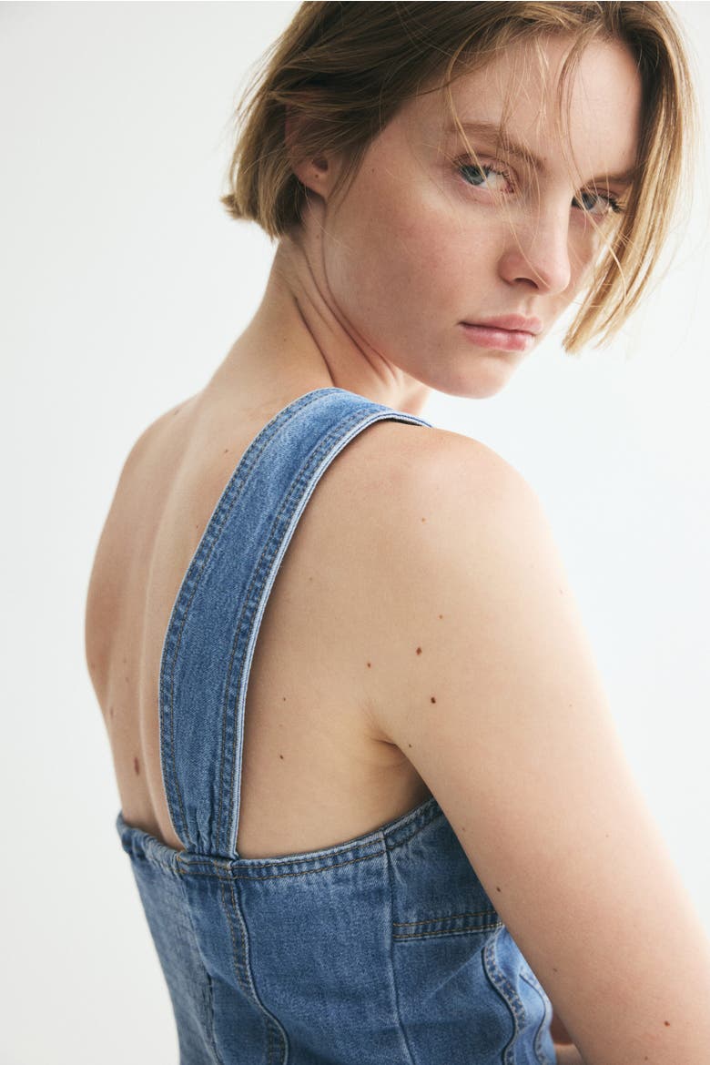 Dress With Flared Skirt, Alternate, color, Denim blue