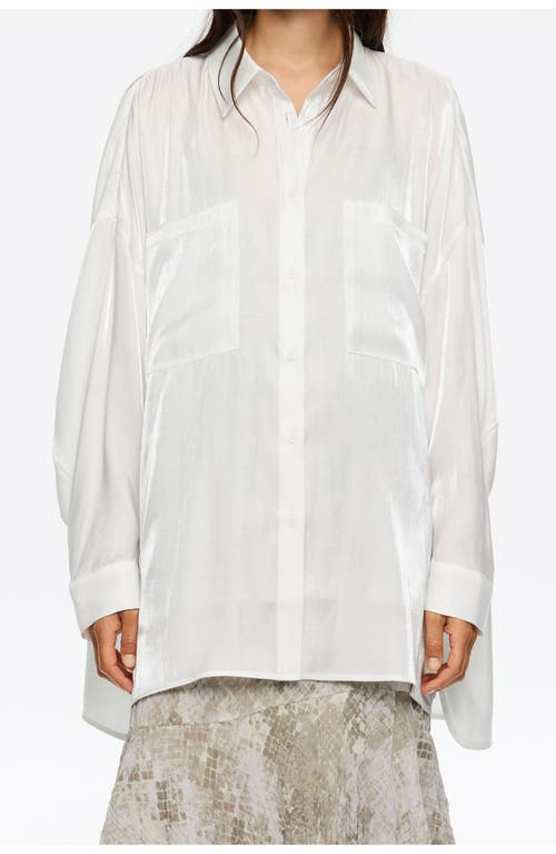 Bimba Y Lola Shiny Oversize Shirt In White