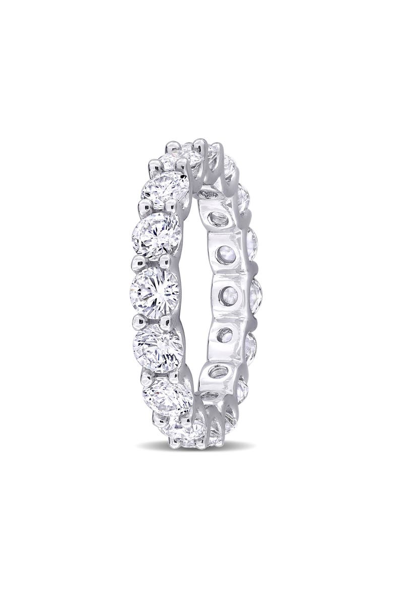 Created White Sapphire Band Ring, Alternate, color, WHITE