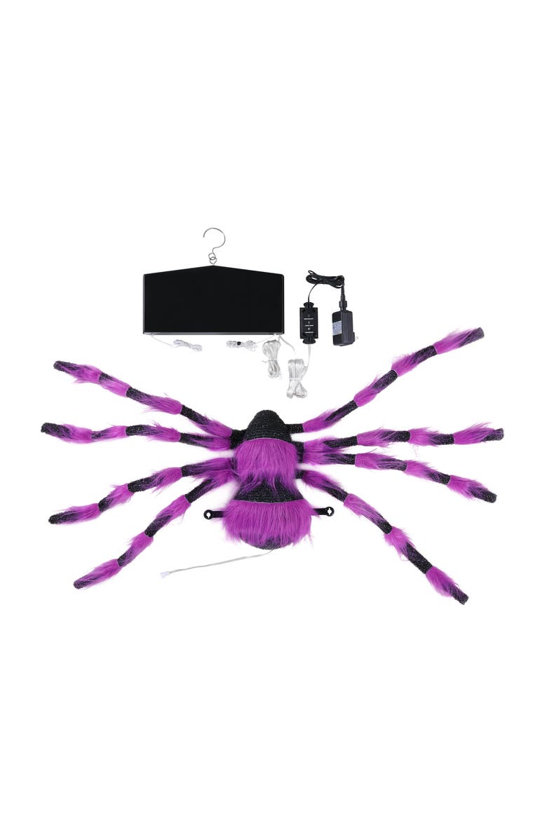 9 ft. Animated Outdoor Halloween Climbing Spider, Alternate, color, Multicolor