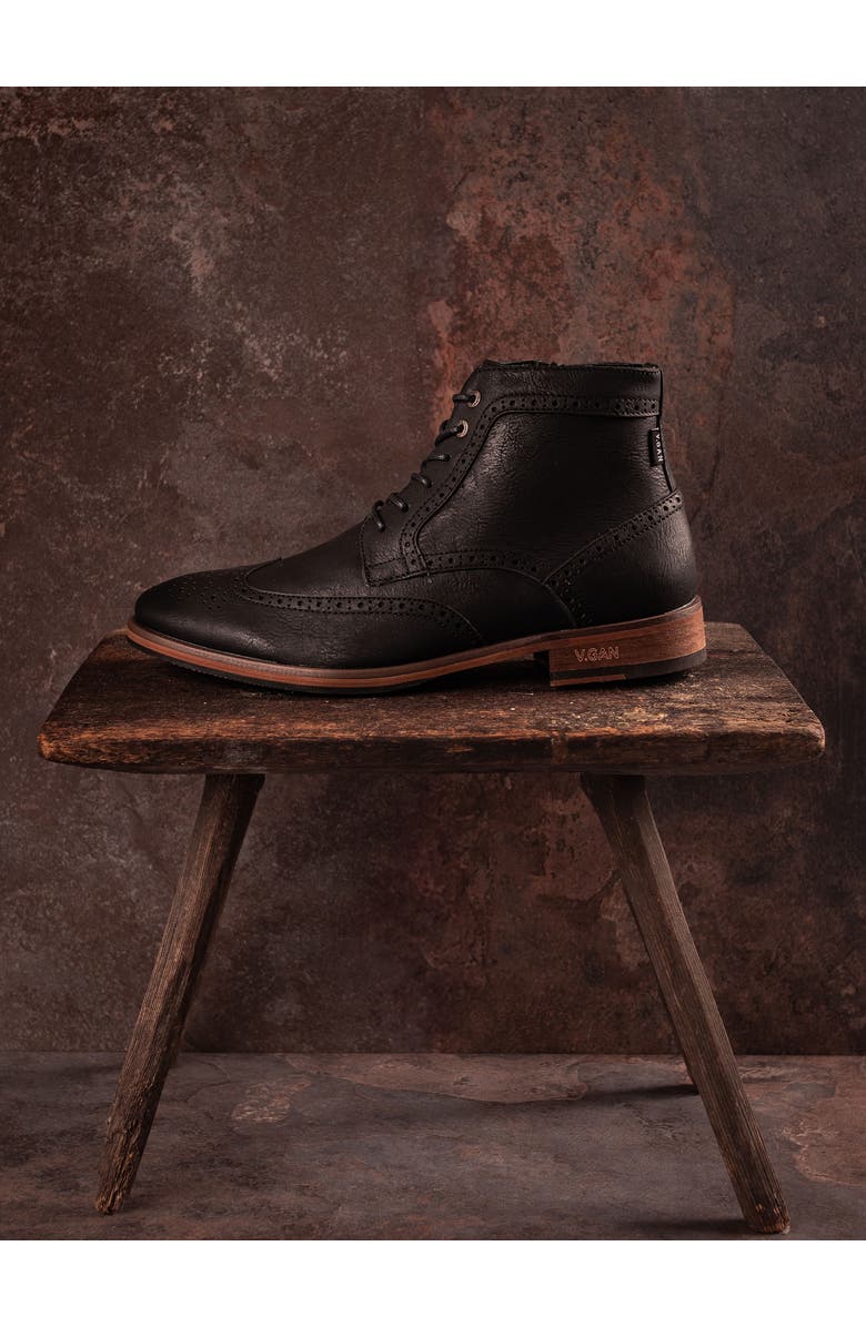 V.GAN LONDON Vegan Wheat 2 Brogue Boots, Alternate, color, Black
