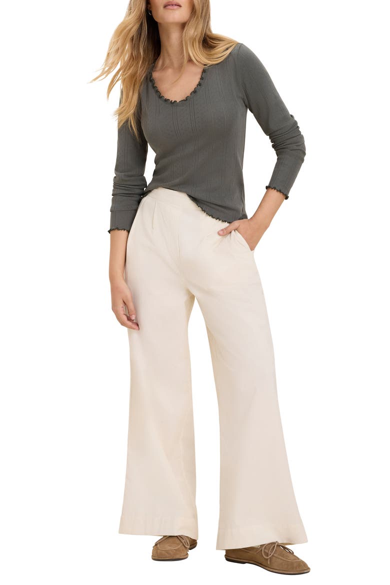 Ellis Wide Leg Baby Corduroy Pants, Alternate, color, COCONUT