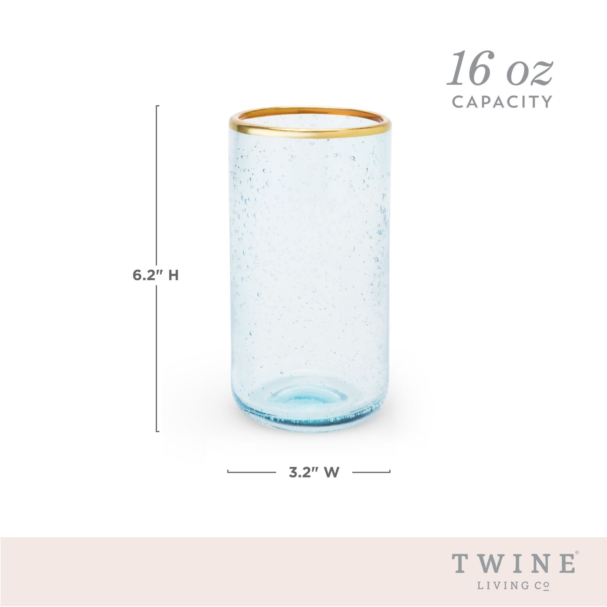 Seaside Aqua Bubble Glass Tumbler Set - Thumbnail 4