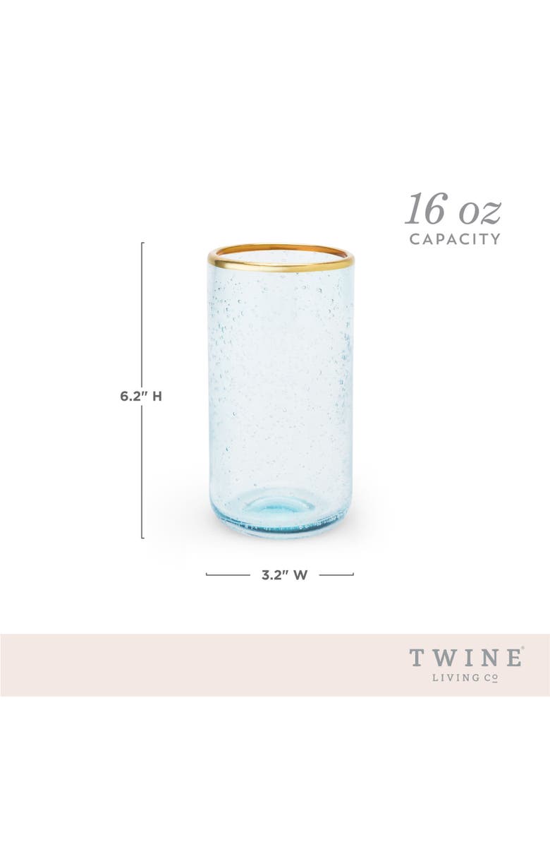 TWINE Aqua Bubble Glass Tumblers Set of 2, Alternate, color, Blue
