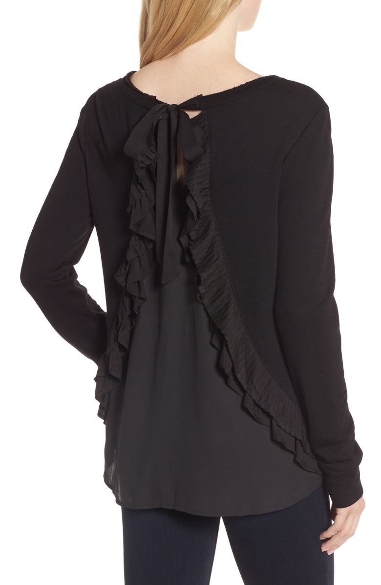 Chelsea28 Ruffle Back Sweatshirt, Alternate, color, 