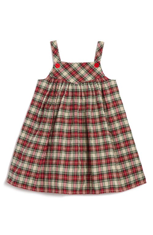 Pippa & Julie Kids' Plaid Dress & Long Sleeve T-shirt Set In Red