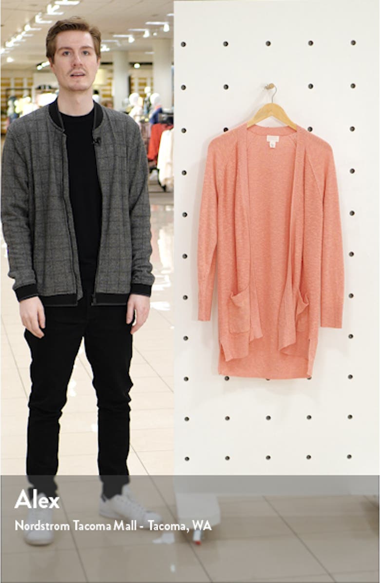 Linen Blend Open Front Cardigan, sales video thumbnail