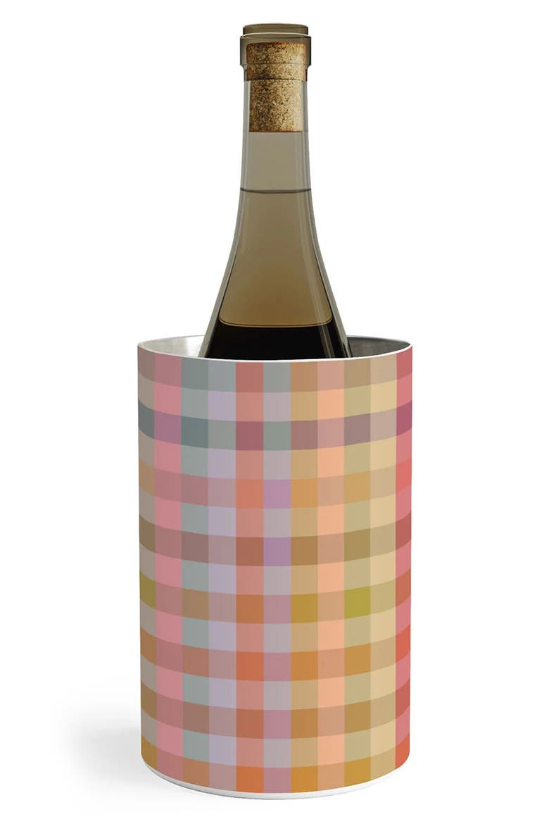 Charming Nostalgia Gingham Print Stainless Steel Wine Chiller, Main, color, MULTI