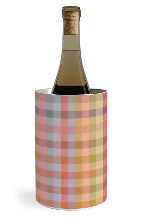 Charming Nostalgia Gingham Print Stainless Steel Wine Chiller