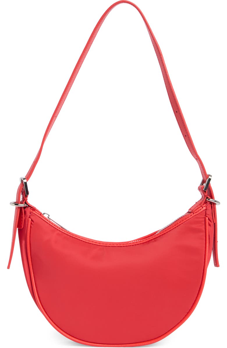 Madden Girl Crescent Shoulder Bag, Main, color, Cherry