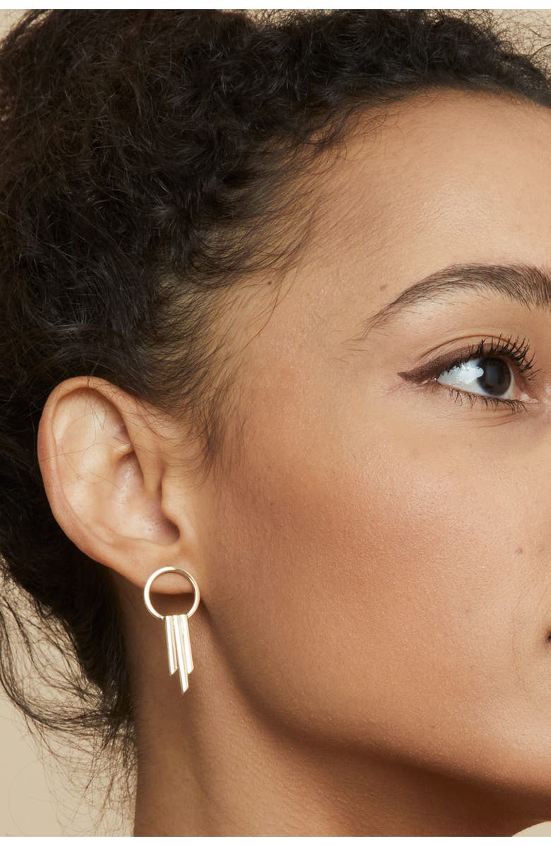 Oradina 14K Yellow Gold Own It Drop Earrings, Alternate, color, Yellow Gold