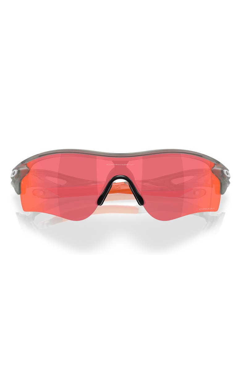 Oakley RadarLock<sup>®</sup> Path<sup>®</sup> 138mm Prizm<sup>™</sup> Polarized Wrap Shield Sunglasses, Alternate, color, Shiny Grey/ Coral