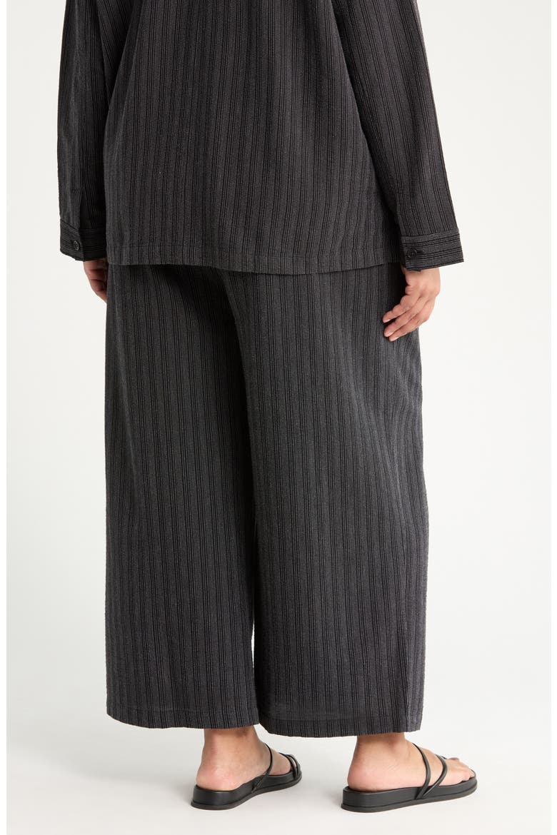 Organic Linen Blend Ankle Wide Leg Pants, Alternate, color, BLACK