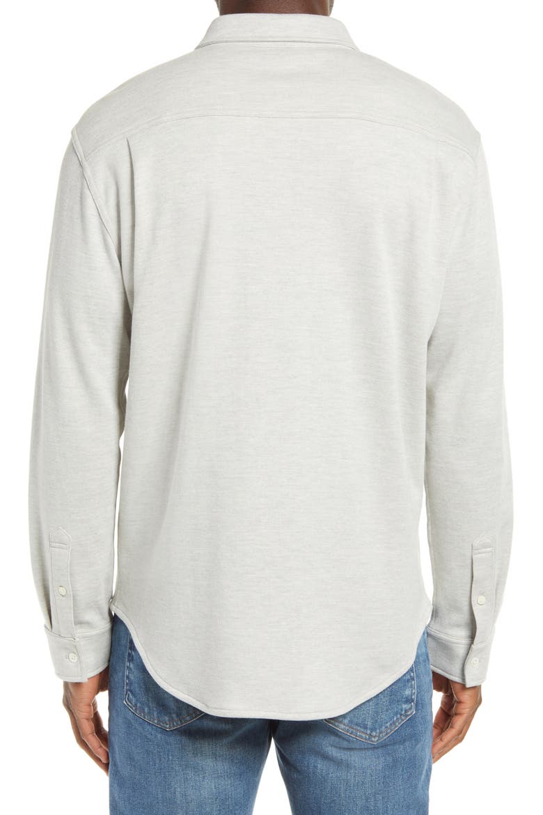 Berkeley Classic Fit Heathered Piqué Knit Button-Down Shirt, Alternate, color, LIGHT GREY