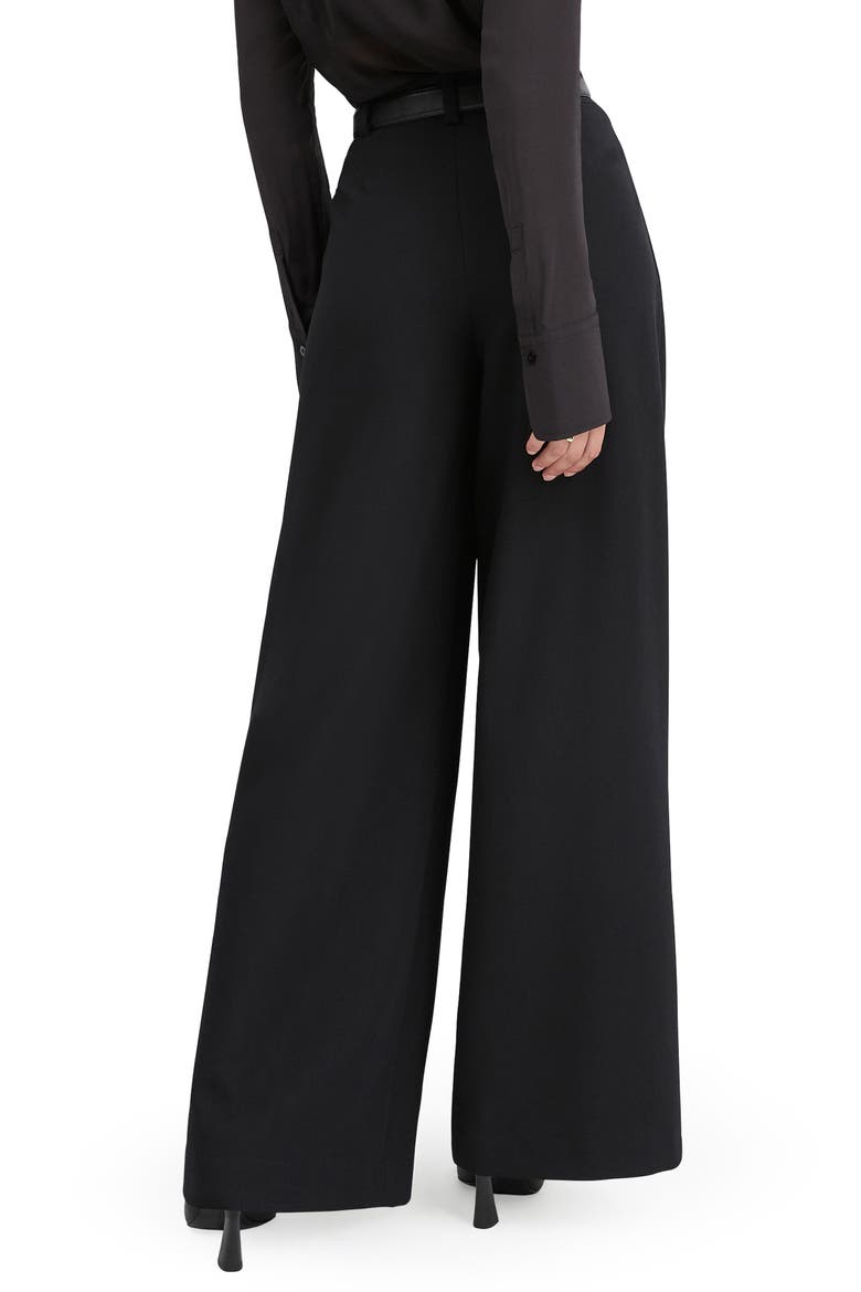 The Power Play Wrap Front Wide Leg Pants, Alternate, color, BLACK