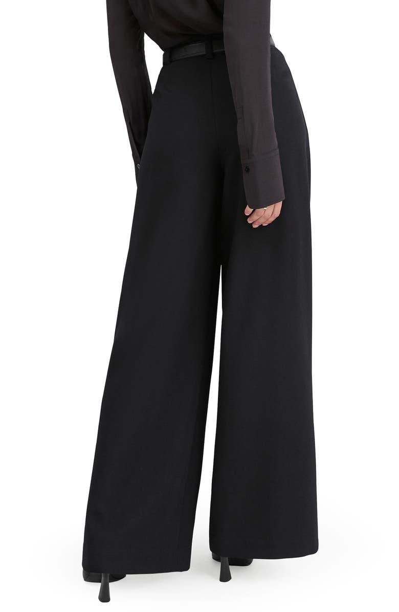 Favorite Daughter The Power Play Wrap Front Wide Leg Pants, Alternate, color, Black
