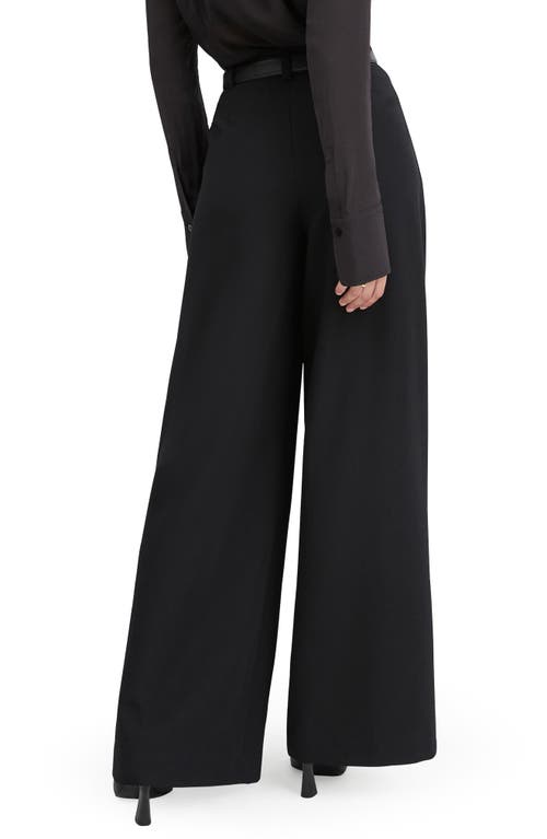 Favorite Daughter The Power Play Wrap Front Wide Leg Pants In Black
