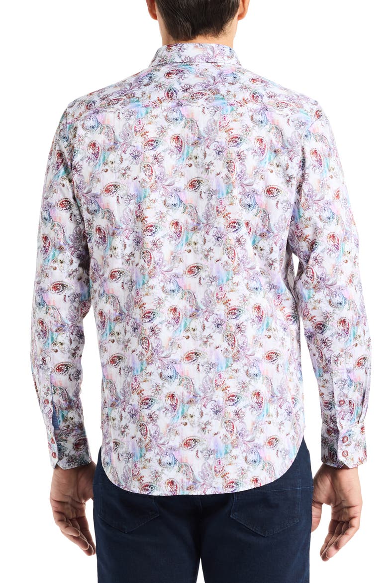 Fawley Paisley Button-Up Shirt, Alternate, color, WHITE MULTI