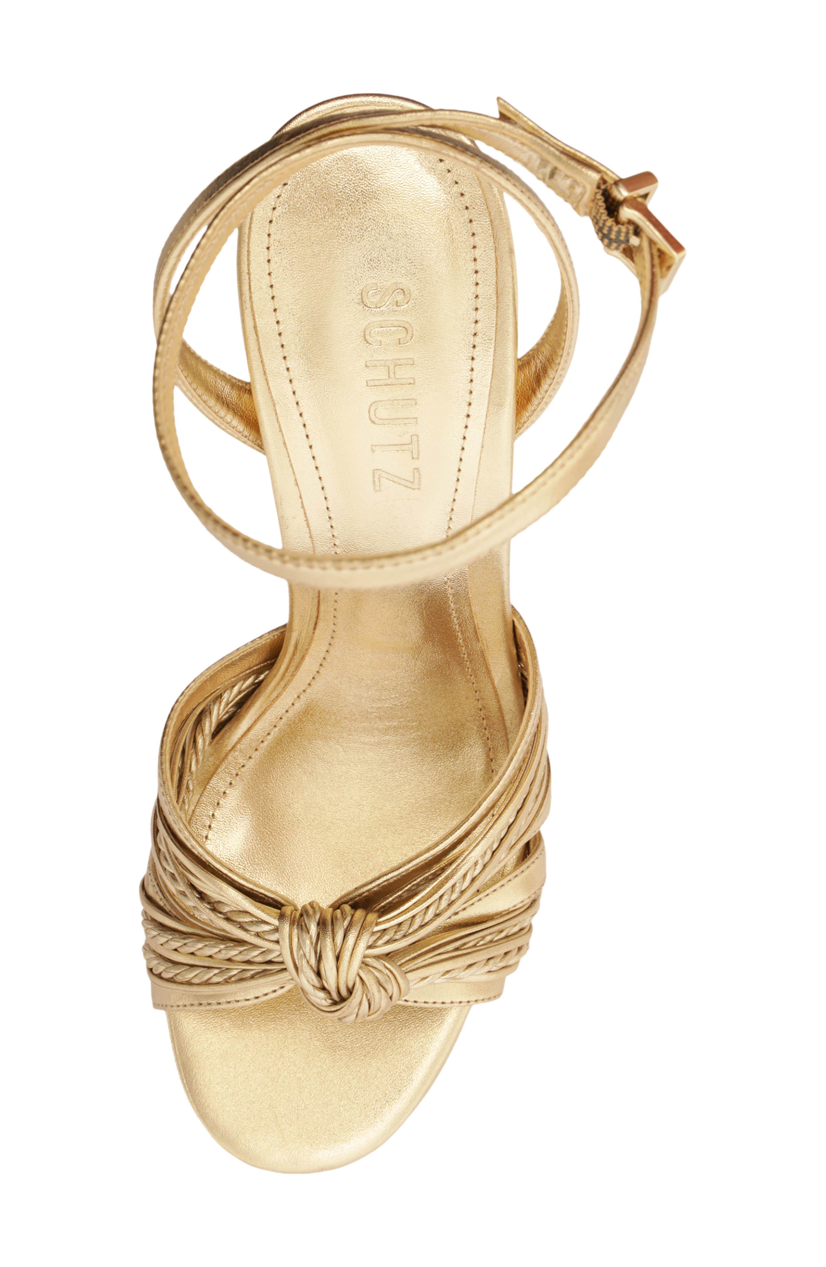 Schutz Gaya Ankle Strap Stiletto Sandal, Alternate, color, Platina