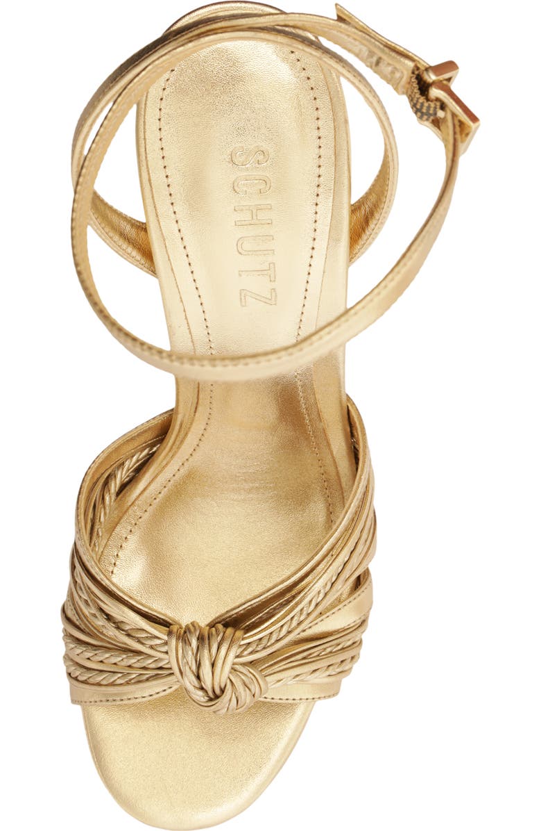 Schutz Gaya Ankle Strap Stiletto Sandal, Alternate, color, Platina
