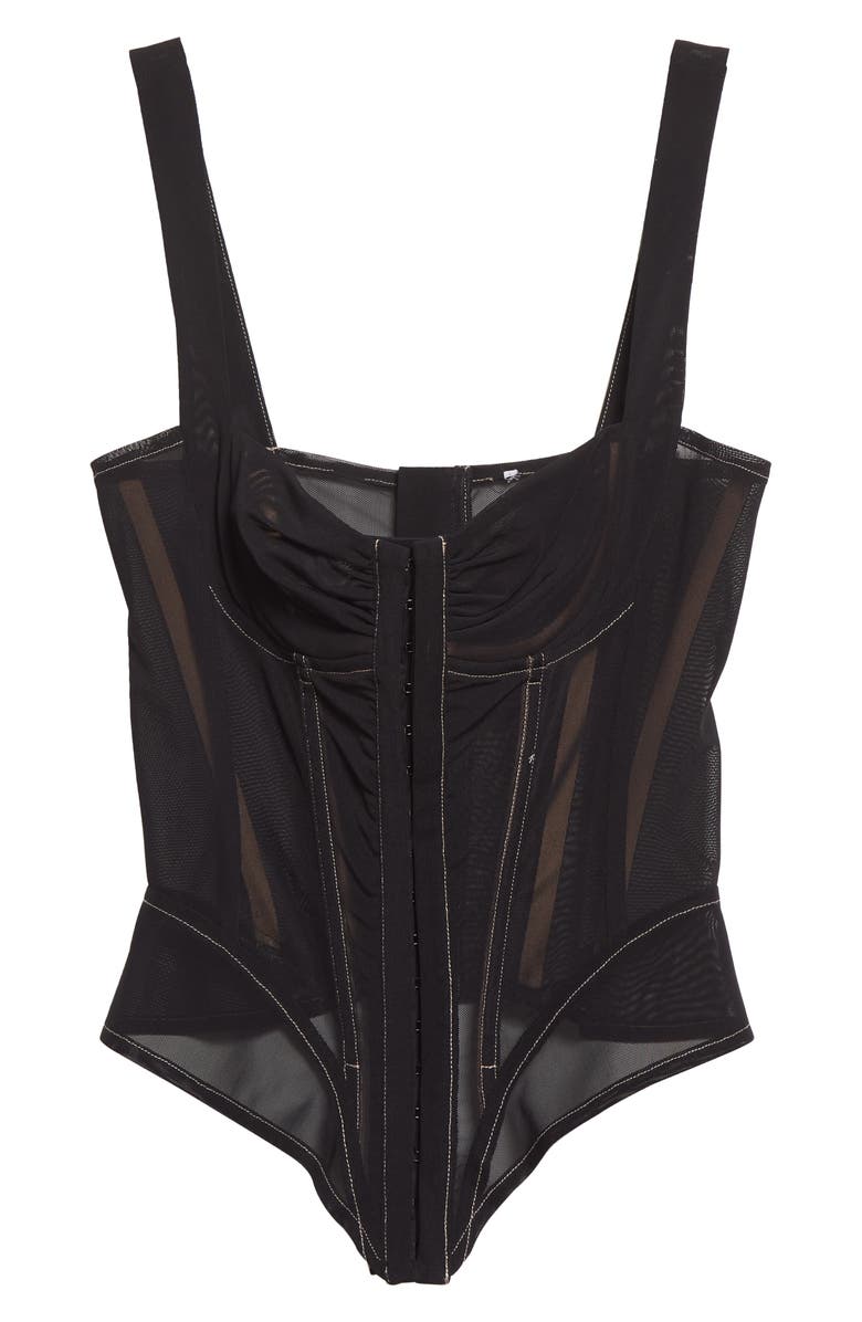 Miaou Deville Sheer Mesh Corset Top, Alternate, color, 