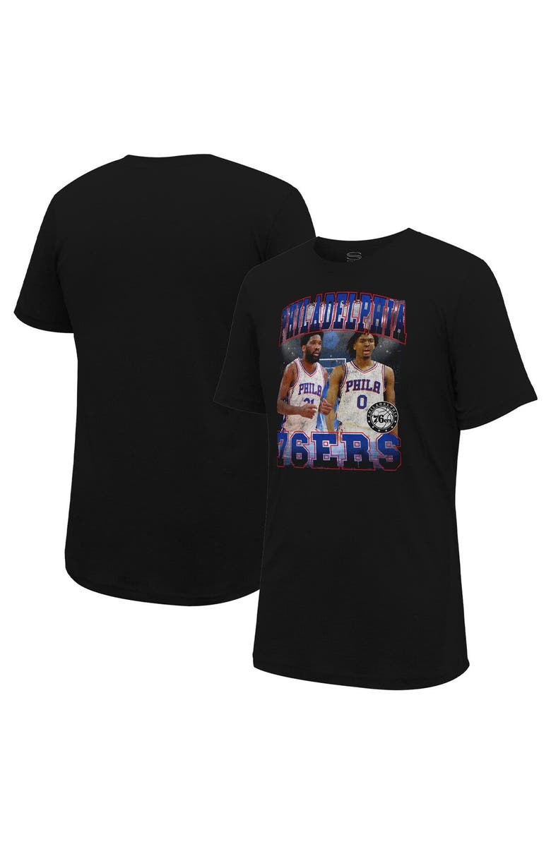 Stadium Essentials Unisex Stadium Essentials Joel Embiid & Tyrese Maxey Black Philadelphia 76ers Player Duo T-Shirt, Main, color, Black
