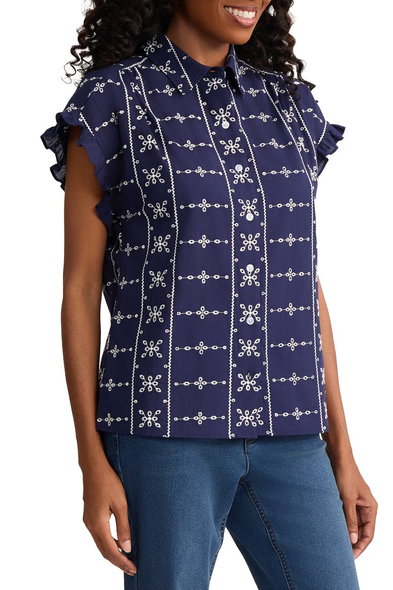 Embroidered Shirt, Alternate, color, PACIFIC NAVY / NATURAL WHITE