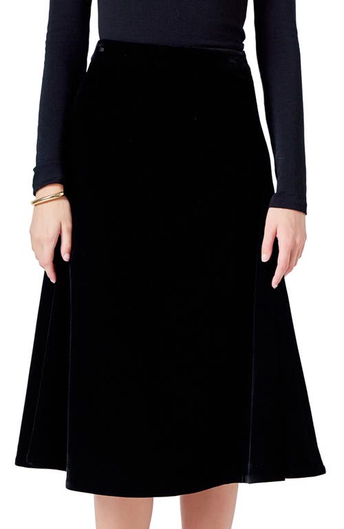 Endless Rose Velvet Circle Midi Skirt In Black